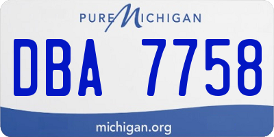 MI license plate DBA7758