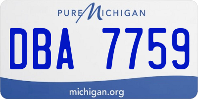MI license plate DBA7759