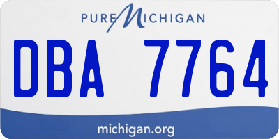 MI license plate DBA7764