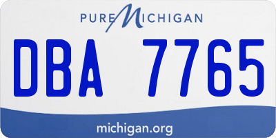 MI license plate DBA7765