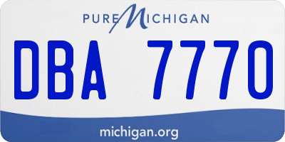 MI license plate DBA7770