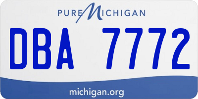 MI license plate DBA7772