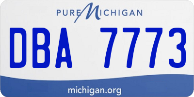 MI license plate DBA7773