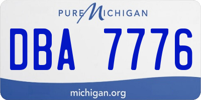 MI license plate DBA7776