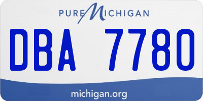 MI license plate DBA7780