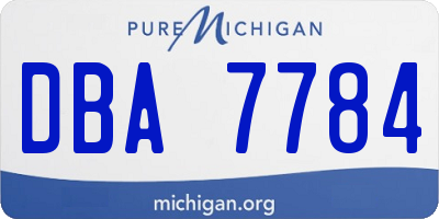 MI license plate DBA7784