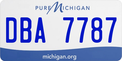 MI license plate DBA7787