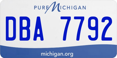 MI license plate DBA7792