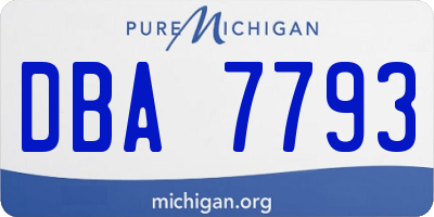 MI license plate DBA7793