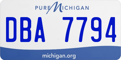 MI license plate DBA7794