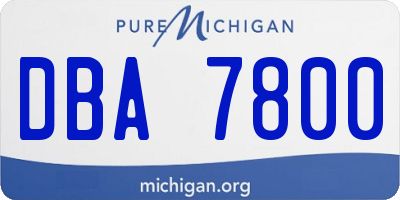MI license plate DBA7800