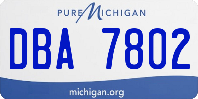 MI license plate DBA7802