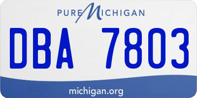 MI license plate DBA7803