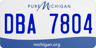MI license plate DBA7804