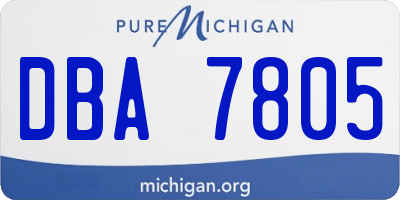 MI license plate DBA7805