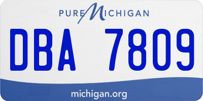 MI license plate DBA7809