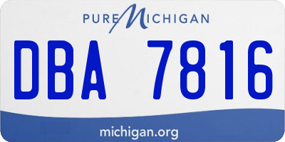 MI license plate DBA7816