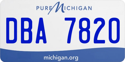 MI license plate DBA7820