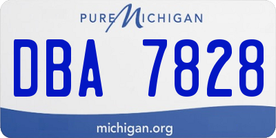 MI license plate DBA7828