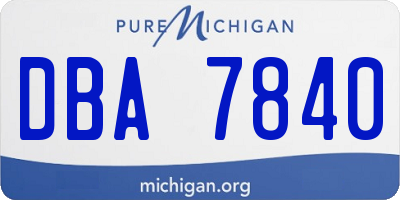 MI license plate DBA7840