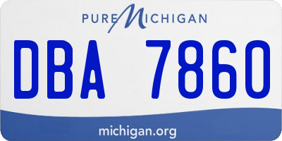 MI license plate DBA7860