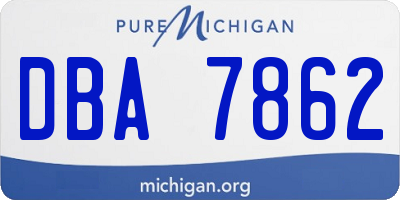 MI license plate DBA7862