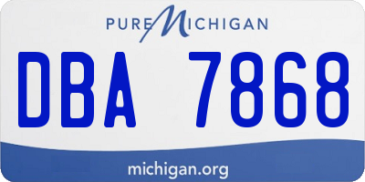 MI license plate DBA7868