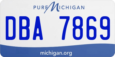 MI license plate DBA7869