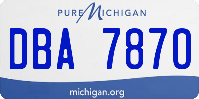MI license plate DBA7870