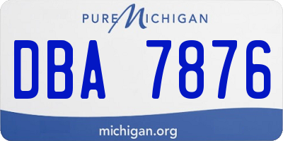 MI license plate DBA7876