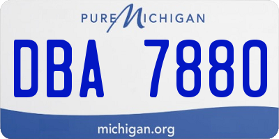 MI license plate DBA7880