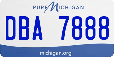 MI license plate DBA7888