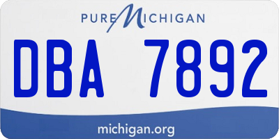 MI license plate DBA7892