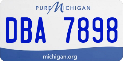 MI license plate DBA7898