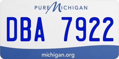 MI license plate DBA7922