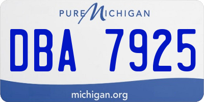 MI license plate DBA7925