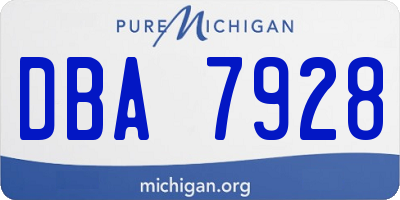 MI license plate DBA7928