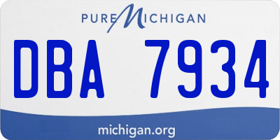 MI license plate DBA7934