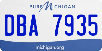 MI license plate DBA7935