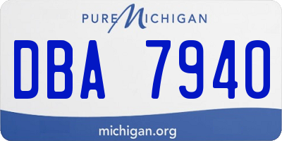 MI license plate DBA7940
