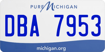 MI license plate DBA7953
