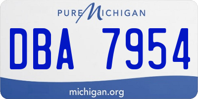 MI license plate DBA7954