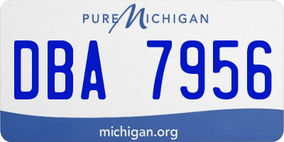 MI license plate DBA7956