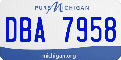 MI license plate DBA7958