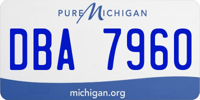 MI license plate DBA7960