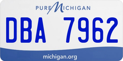 MI license plate DBA7962