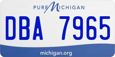 MI license plate DBA7965