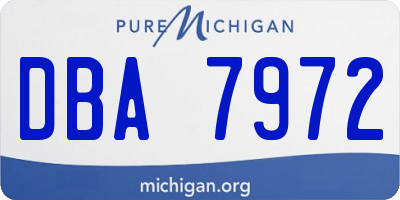 MI license plate DBA7972