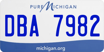 MI license plate DBA7982