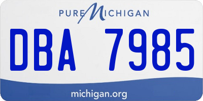 MI license plate DBA7985